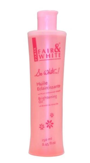 FAIR & WHITE So White Body Oil, 250ml / 8.45fl.oz - with Vitamin E, Almond Oil and 'Lumiskin', Hydrating Formula for Wrinkles, Dryness and Dark Spots